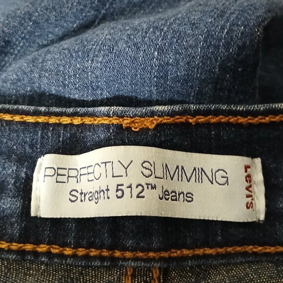 Levi's 512 Jeans Size 12 Perfectly Slimming Straight Leg Blue Denim Stretch - Picture 8 of 10